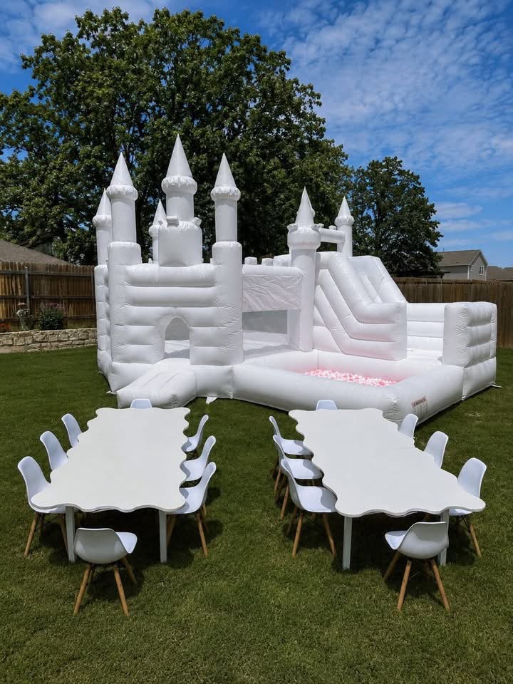 Kids table and chair rental setup 4